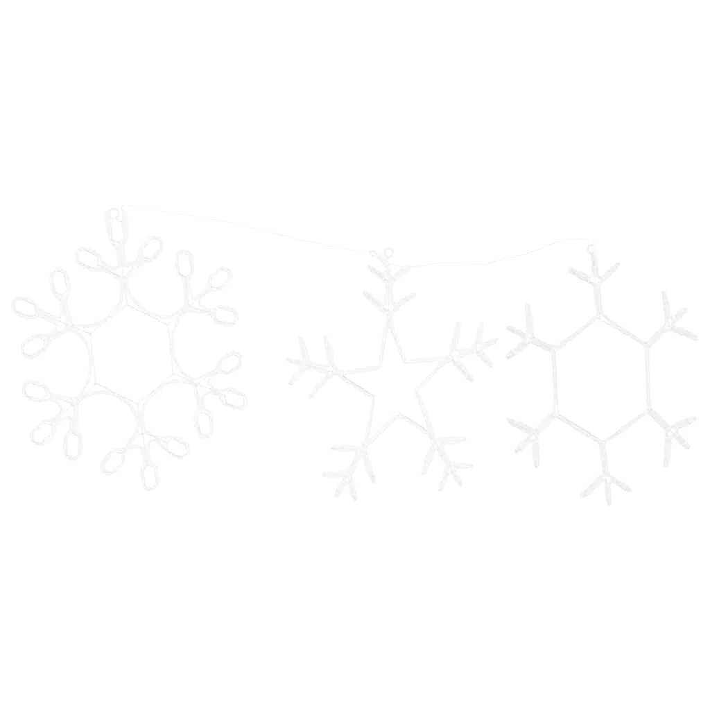 Jul Snöflinga Med 252 Led-Lampor Varmvit 45 X 38 Cm Pvc