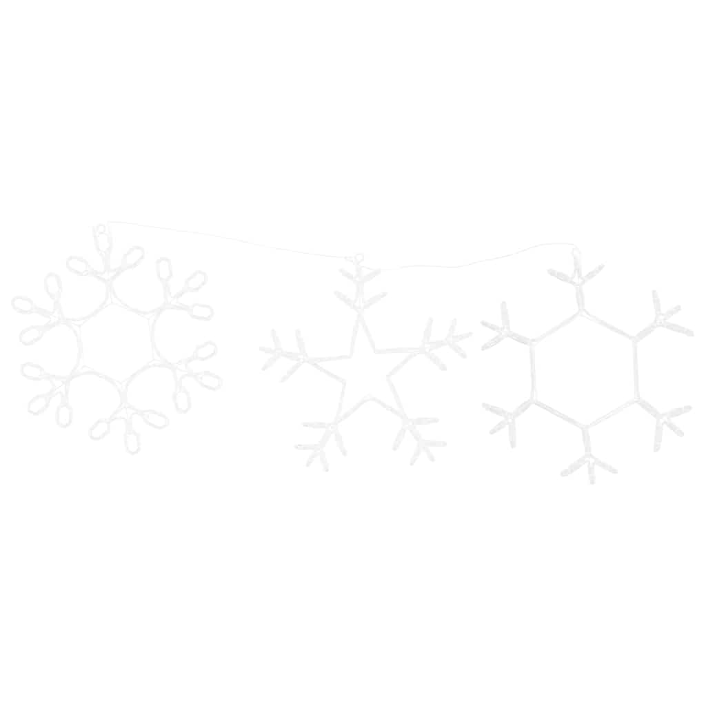 Jul Snöflinga Med 252 Led-Lampor Varmvit 45 X 38 Cm Pvc