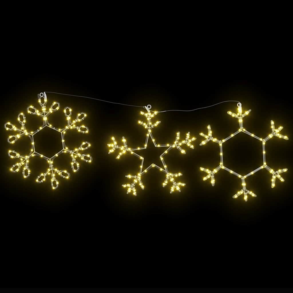 Jul Snöflinga Med 252 Led-Lampor Varmvit 45 X 38 Cm Pvc