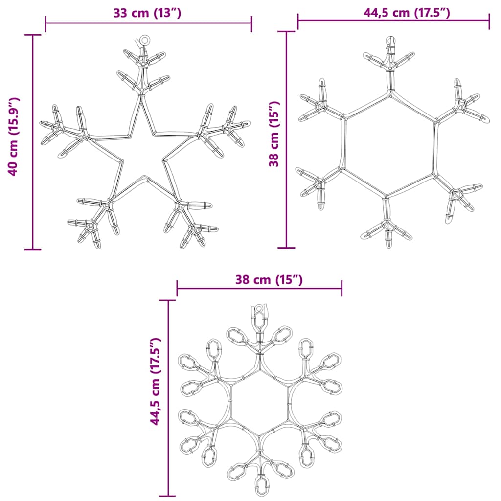 Jul Snöflinga Med 252 Led-Lampor Varmvit 45 X 38 Cm Pvc