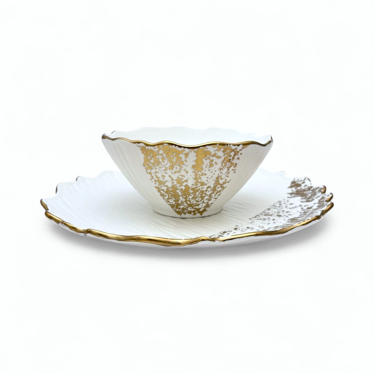 Molly Tallrik – 20cm/25cm Vit och guld