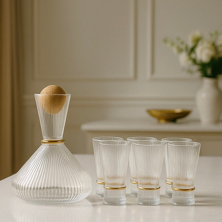 Marco Glas Hög- Set med 6 glas och karaf