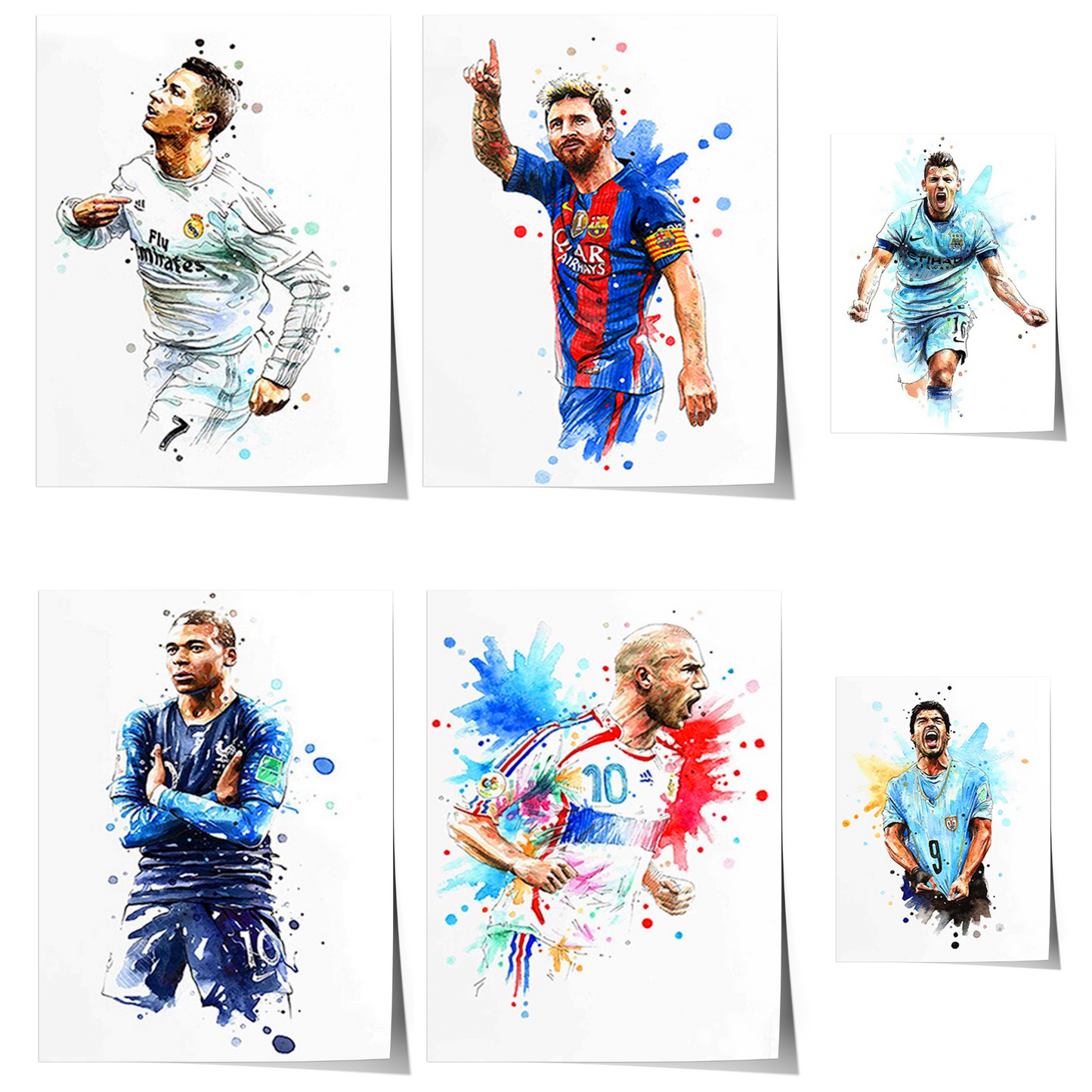 Poster Fußballspieler Tor Jubel Kylian Mbappe und Christiano Ronaldo als Deko Print ohne Rahmen