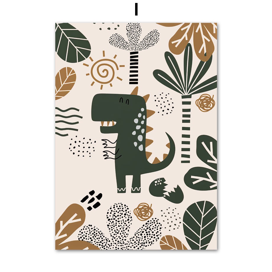 Poster Safari Abenteuer Löwe Giraffe I Kinderzimmer Wandbilder I Spielzimmer Dekoration I  Wand Deko Print I ohne Rahmen