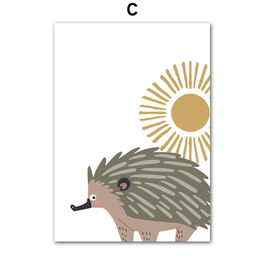 Poster Kinderzimmer Tiere Australien Kangaroo Koala Bär I Kinderzimmer Bilder I Wand Deko I Kunst Druck I Deko Print I ohne Rahmen